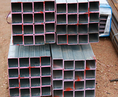 Galvanised painted & rural SHS in a stack steel supplies