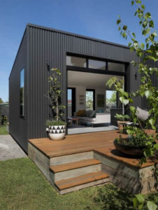 Steel exterior of modern house. use of steel supplies in homes