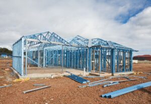 Steel framing home build construction
